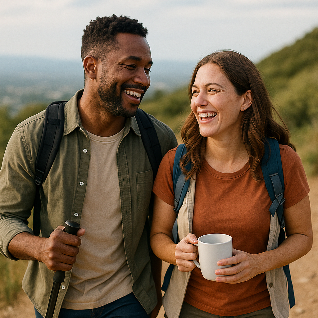 Linda and Alex Walking Together